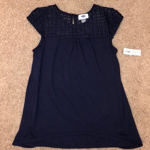 cute navy top/ new with tags